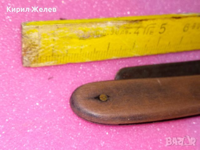 Старинен РЯДЪК с ЩЕМПЕЛ на ОСТРИЕТО - Бранор - КОЛЕКЦИОНЕРСКИ БРЪСНАЧ с ДЪРВЕНА ДРЪЖКА 12438, снимка 13 - Антикварни и старинни предмети - 44010324