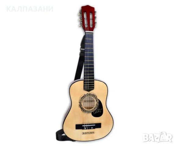 Bontempi - Класическа дървена китара, 75см 21 7530, снимка 2 - Музикални играчки - 43763290