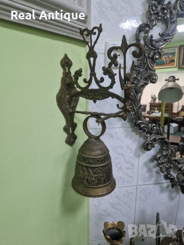 Прекрасна голяма антикварна белгийска бронзова камбана , снимка 6 - Антикварни и старинни предмети - 44126274