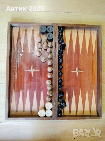 Шах и табла 2 в 1, дървени, 48×48 см, пълен комплект, снимка 7 - Шах и табла - 53507586