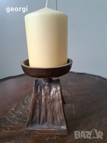 масивен марков бронзов свещник    19/1, снимка 2 - Декорация за дома - 49037264