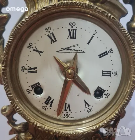 Италиански Бронзов Каминен Часовник Lancini , снимка 2 - Антикварни и старинни предмети - 50195336