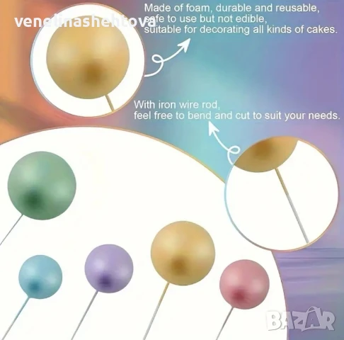 115 броя топчета топки на тел от стиропор за декорация на торта , снимка 5 - Други - 50547514