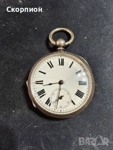 Швейцарски СРЕБЪРЕН джобен часовник 1900г. с ключе - 10 РУБИНА ПРОМОЦИЯ, снимка 11 - Джобни - 50419600