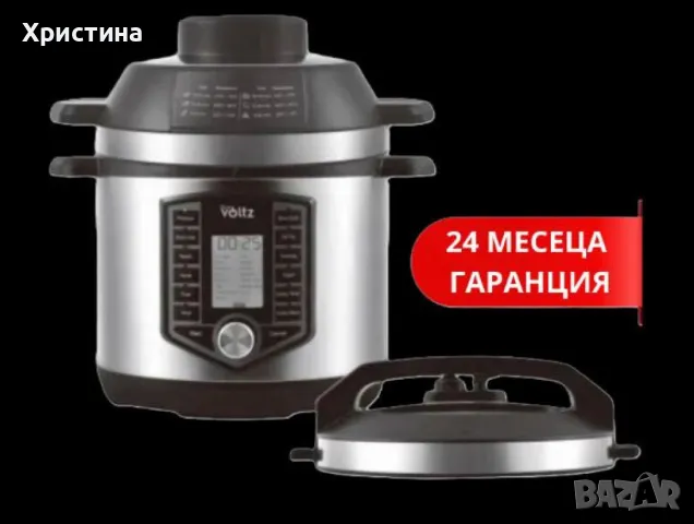 Мултикукър под налягане и Фритюрник Air Fryer 2в1, 6L, 44 функции, 12 програми, снимка 2 - Мултикукъри - 48744755