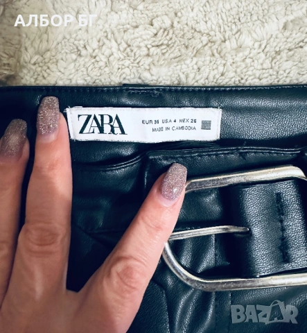 Кожен панталон “Зара” /ZARA, снимка 3 - Панталони - 53394983