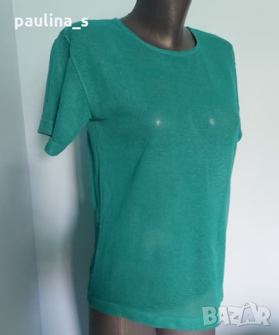 Блуза / тениска в зелено мрежесто трико - памук