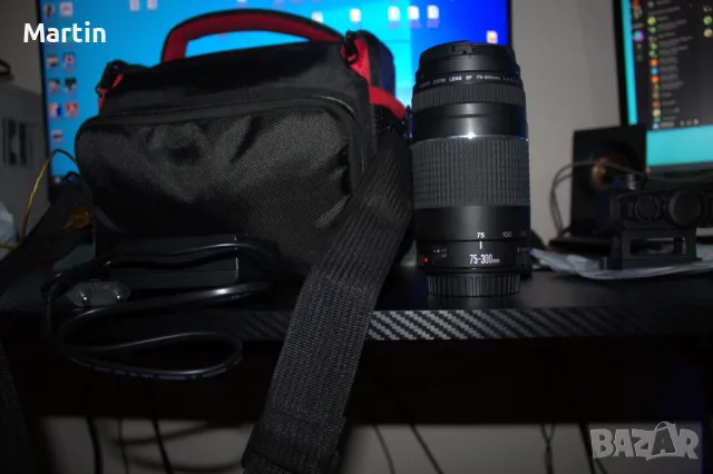 Canon EOS 4000D с обектив EF-S 18-55 и EF 75-300mm, снимка 3 - Фотоапарати - 48030070