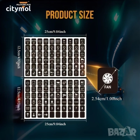 120 стикери за превключватели за  панел за табло на кола, , снимка 8 - Аксесоари и консумативи - 53514987