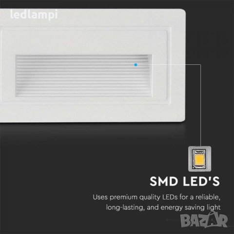 LED Осветление за стъпала 3W Топло Бяла Светлина 103x58x45, снимка 2 - Лампи за стена - 43504194