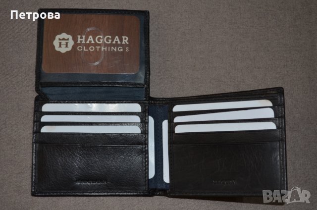 Haggar малък хоризонтален портфейл + 2 бр. карти за RFID защита , снимка 9 - Портфейли, портмонета - 32742827