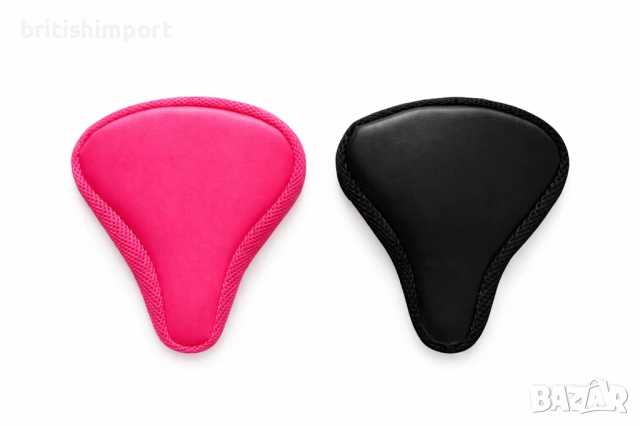 Омекотяващ калъф за седалка на велосипед, черен и розов