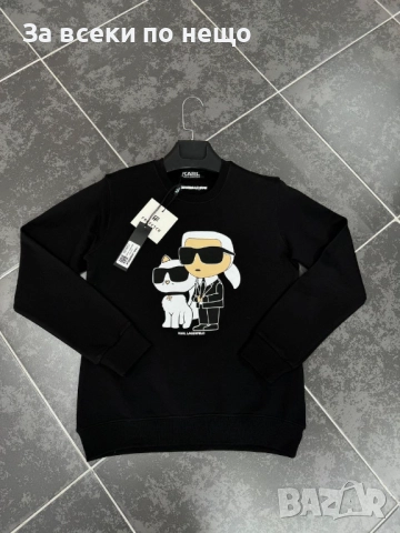 Black Weekend💯✅🖤Karl Lagerfeld Мъжка Черна Блуза С Дълъг Ръкав Карл Лагерфелд Код A1181