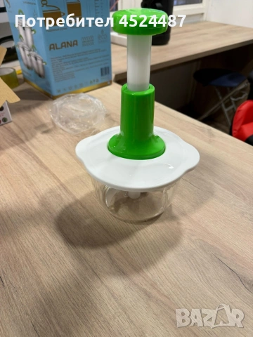 Ръчен кухненски чопър 900 мл с 3 остриета от неръждаема стомана Cheffinger, снимка 3 - Чопъри и пасатори - 53593134