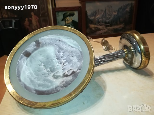 МЕД МЕСИНГ ИНОКСОВО МАСИВНО ОГЛЕДАЛО ОТ ФРАНЦИЯ M1712230826, снимка 2 - Антикварни и старинни предмети - 43445879