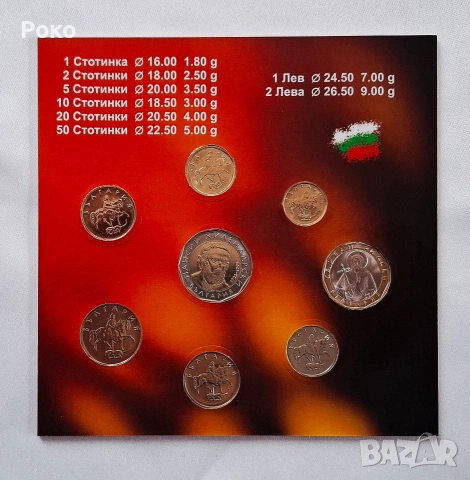  Монети в Албумче (UNC) 1,2лв 50,20,10,5,2,1,ст, снимка 2 - Нумизматика и бонистика - 53315510