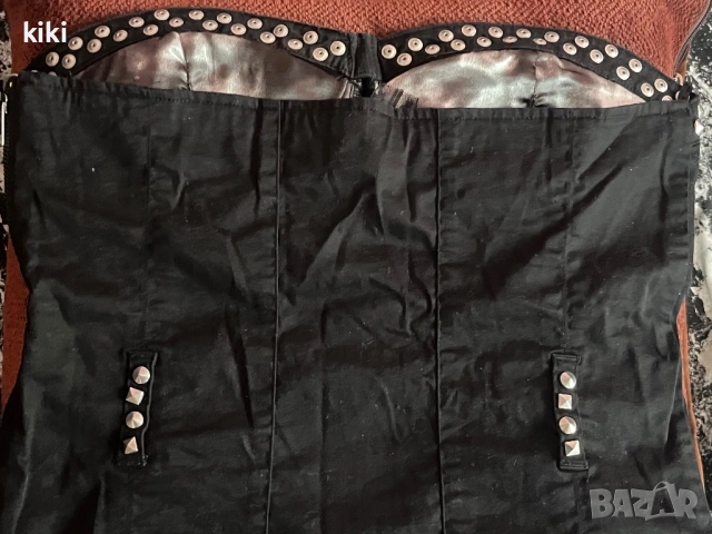 Hot steet act M Дамски черен корсет с метални елементи , снимка 3 - Корсети, бюстиета, топове - 53454648