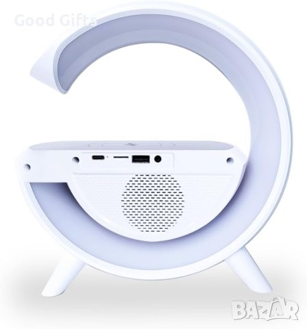 Голяма Смарт LED лампа - безжично зарядно, музика и часовник , снимка 3 - Други - 43513649