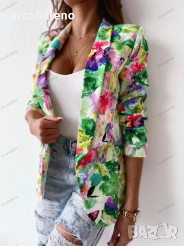 Модно дамско пролетно сако с принт, 5цвята , снимка 13 - Сака - 39988653