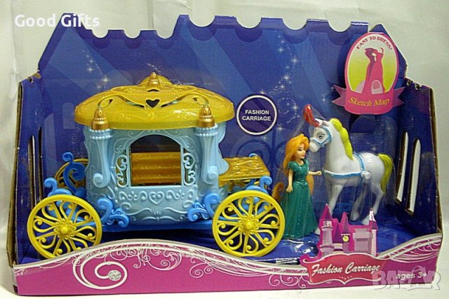 Кукла Принцеса Пепеляшка с Каляска и кон, снимка 4 - Кукли - 43140418