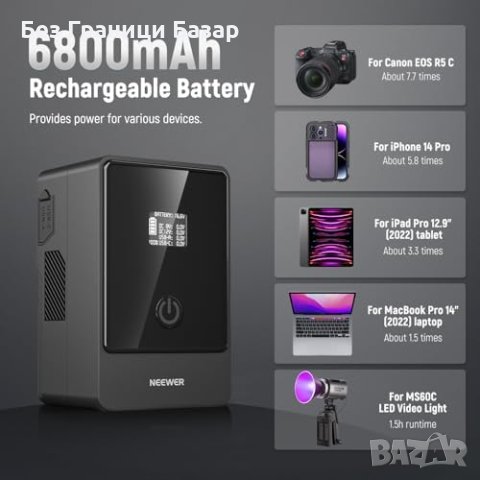 Нов NEEWER  Бързо Зареждане Множество Портове Мини Батерия За Видео Камера, снимка 2 - Чанти, стативи, аксесоари - 43194064