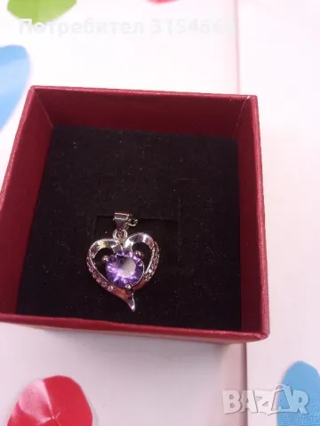Колие с кристал аметист, снимка 2 - Колиета, медальони, синджири - 49012398