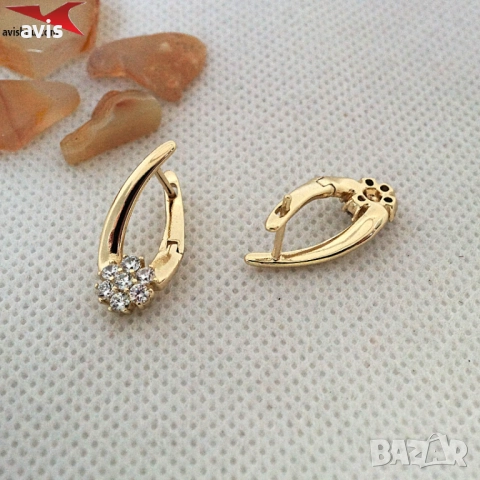 Обеци с 14К златно покритие 2141844, снимка 3 - Обеци - 52926561