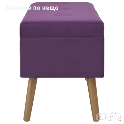 Пейка с отделение за съхранение, 80 см, лилава, кадифе, снимка 5 - Дивани и мека мебел - 48922814