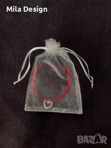 Гривна червен конец със сребро, снимка 10 - Гривни - 39532439