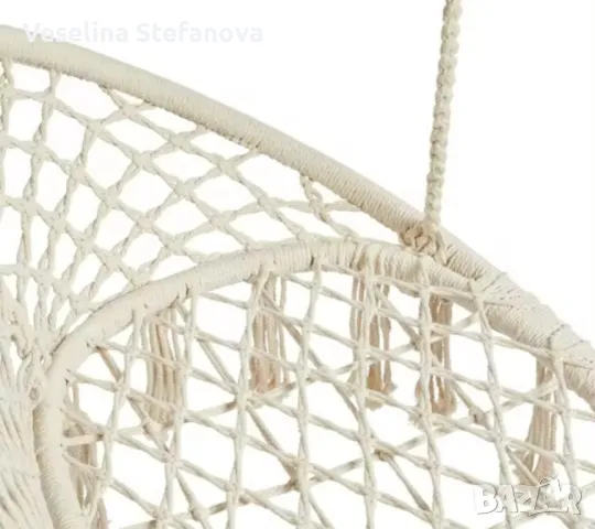 Двойна бежова градинска люлка за двама с възглавници, снимка 9 - Други стоки за дома - 49277217