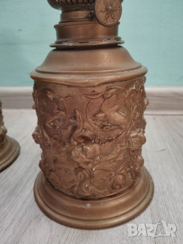 Две стари газови лампи комплект, снимка 3 - Антикварни и старинни предмети - 43929423