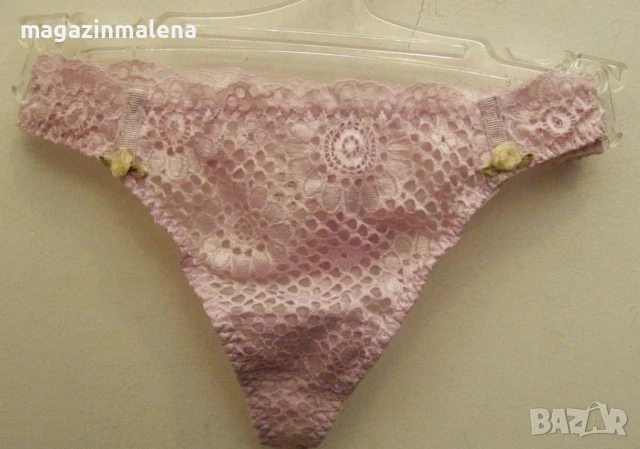 Leilieve S,L италиански ретро розови дантелени прашки ниска талия Лилийв дантелена прашка, снимка 1