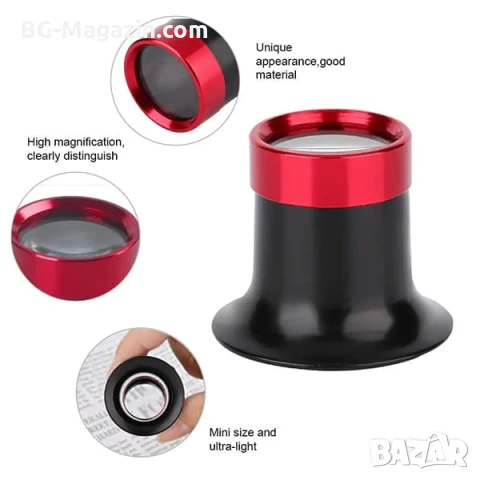 Мощна часовникарска увеличителна лупа за око глава 10X увеличение за глава бижутери работа ремонт, снимка 6 - Други инструменти - 50921247