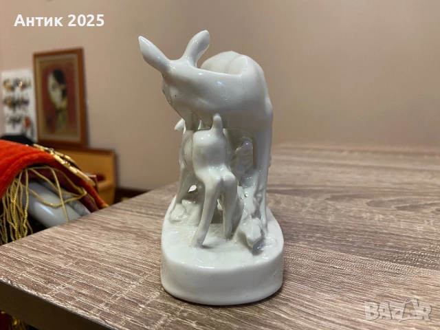 Порцеланова фигура „Сърна с малко сърненце“, снимка 4 - Антикварни и старинни предмети - 52025750
