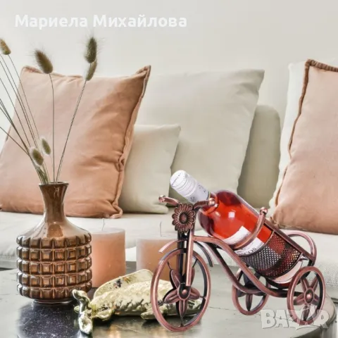 Метална поставка за вино- Колело, снимка 1