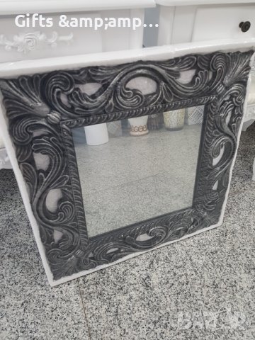 Огледало - от полирезин в сиво, снимка 1