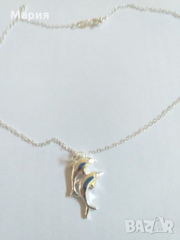 Сребърни делфини, снимка 2 - Колиета, медальони, синджири - 26289944