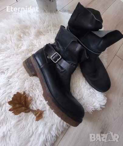 Черни боти ЕСТЕСТВЕНА кожа TOMMY HILFIGER , снимка 2 - Дамски боти - 51863256