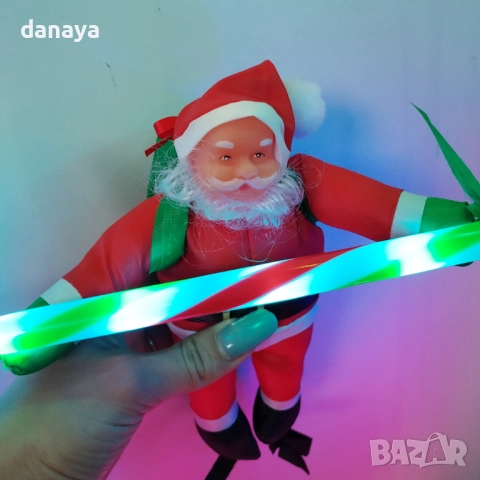 6197 Дядо Коледа на светеща стълба с дистанционно, 130 см, USB, снимка 5 - Декорация за дома - 52662794