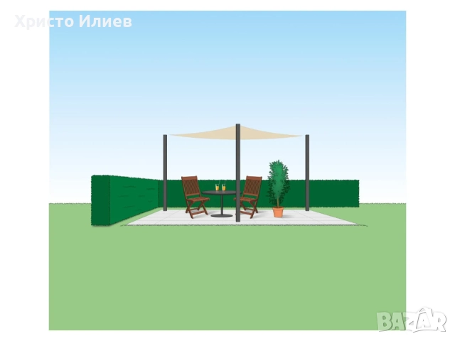 Слънцезащитно платно Сенник Триъгълен, снимка 5 - Градински мебели, декорация  - 51877500