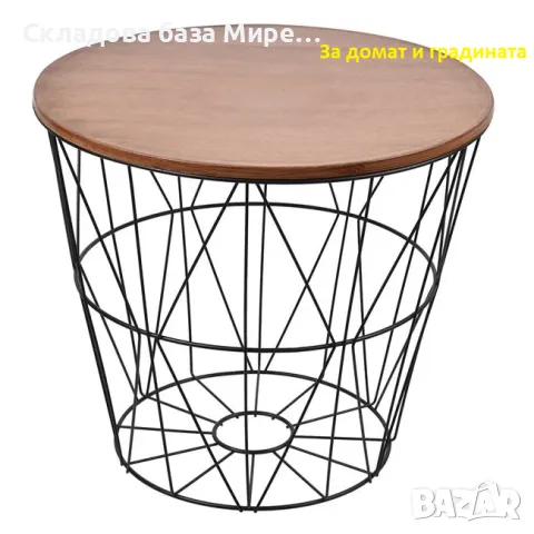 Маса за съхранение, Метална, с капак, 40,5x35 сантиметра, снимка 1