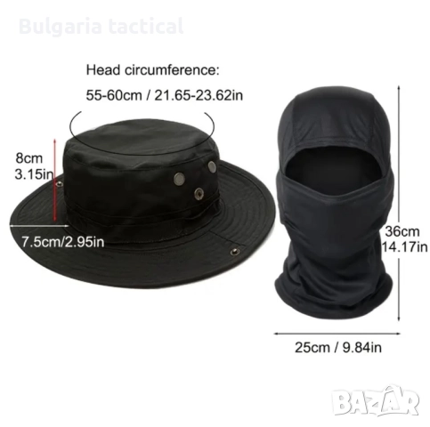 Тактическа шапка с маска, снимка 2 - Екипировка - 52011602