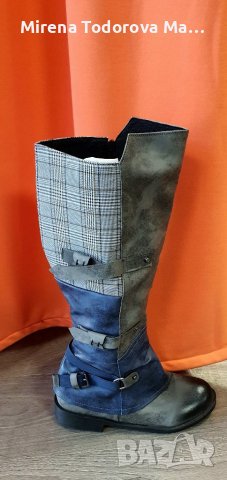 Ботуш плат и кожа 42 номер, снимка 2 - Дамски ботуши - 38755457