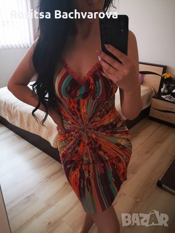 Шарена рокля, М размер, снимка 4 - Рокли - 28823698