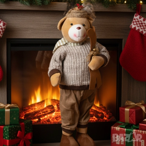 Стоящо коледно мече със ски – мигновен уют и празнично настроение във всеки дом, снимка 3 - Други стоки за дома - 52134319