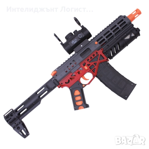 Гел бластер МК6, Автоматична и ръчна стрелба, Син и Червен, снимка 3 - Електрически играчки - 52653056