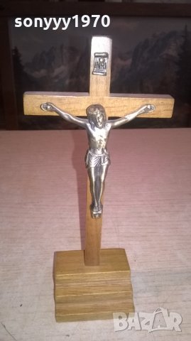 Кръст от дърво и метал настолен, снимка 6 - Колекции - 27400760