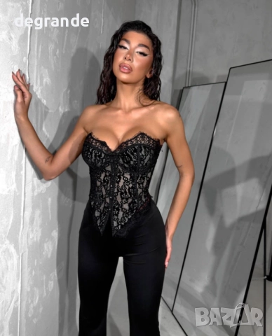 Уникално Бюстие в Бяло и Черно , снимка 2 - Корсети, бюстиета, топове - 52868159