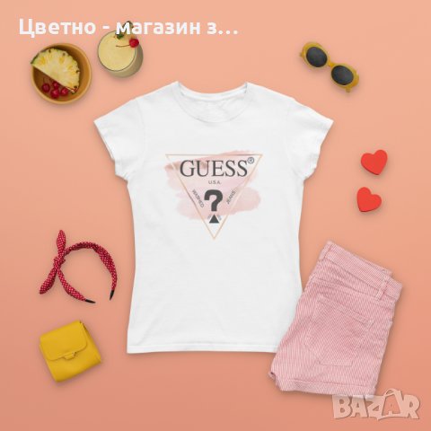 Дамска /  детска тениска принт GUESS , снимка 4 - Тениски - 37836378