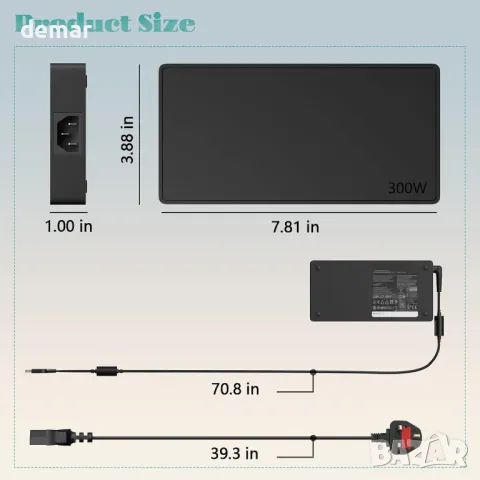 Зарядно 300W за лаптоп Lenovo Legion 7 7i 5i 5Pro, ADL300SLC3A, снимка 2 - Друга електроника - 48210058